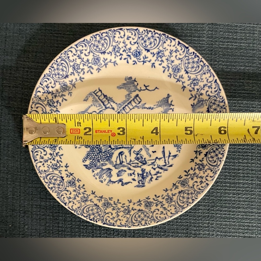 Royal China Windmill Bread Plate, Cobalt Blue & White, USA Vintage - Picture 3 of 3